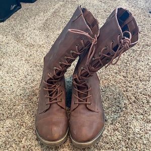 Brown Lace Up Boots